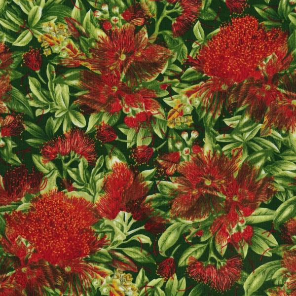 Red Gum Blossoms on Green Background - Coastal Blossom - Click Image to Close